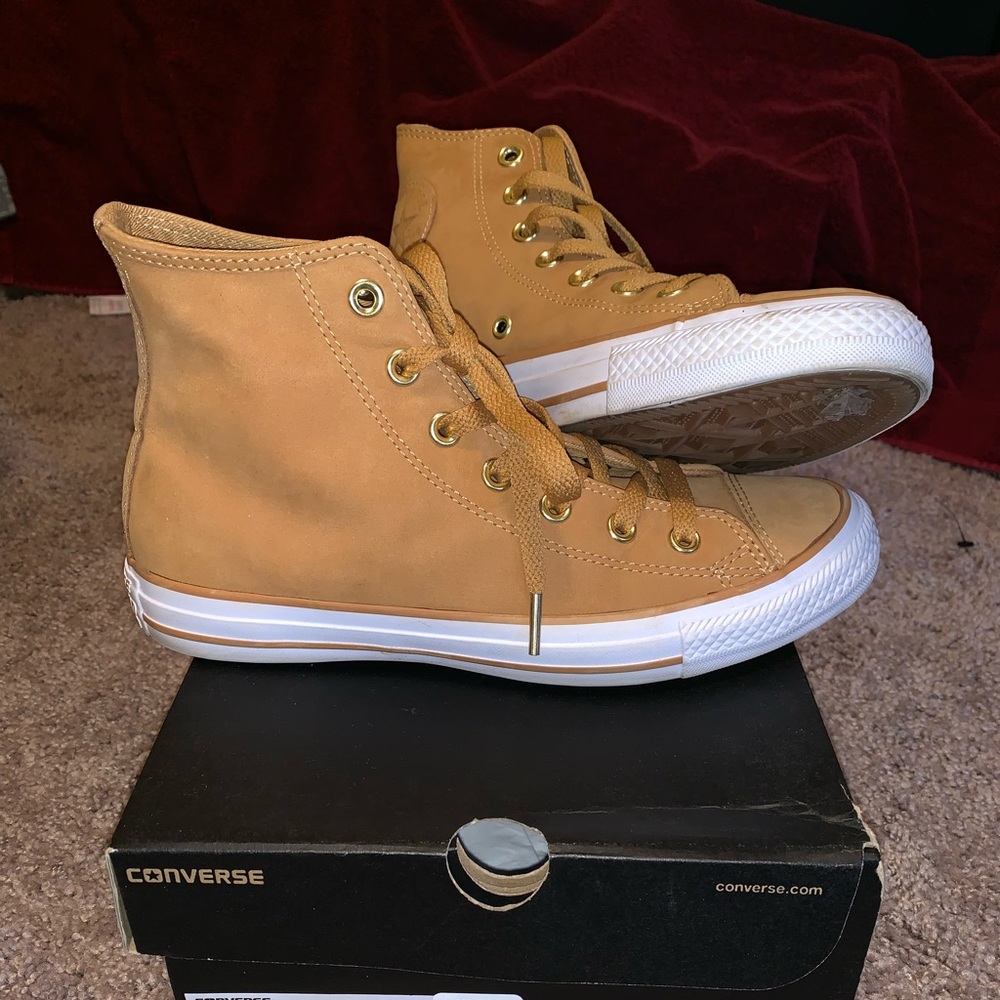 Wheat High Top Converse Sneakers